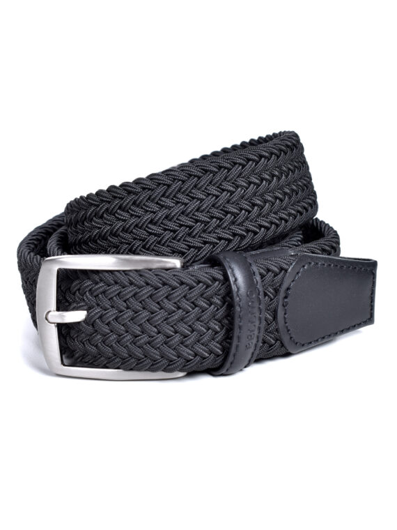Cinturón trenzado textil en Color Negro