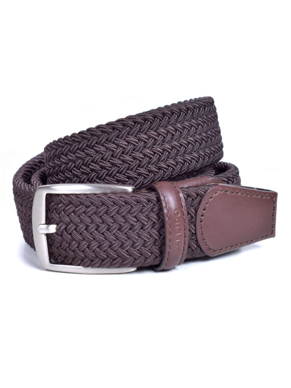 Cinturón trenzado textil en Color Marrón