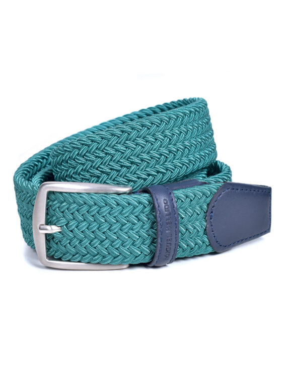Cinturón trenzado textil en Color Verde