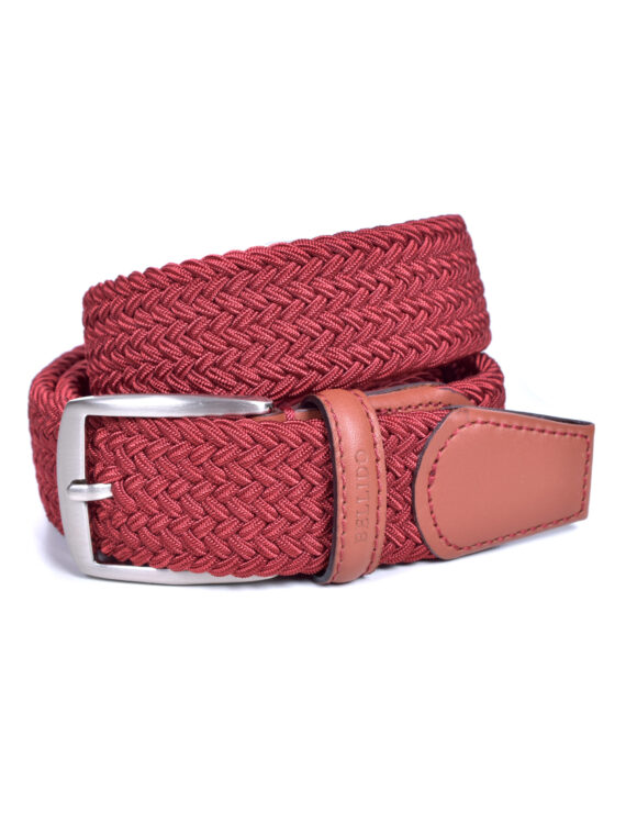 Cinturón trenzado textil en Color Corinto