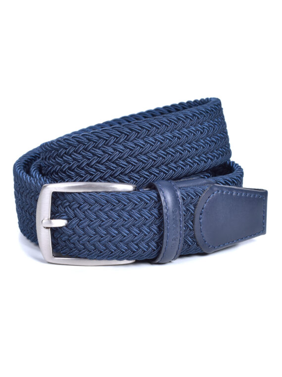 Cinturón trenzado textil en Color Azul Marino