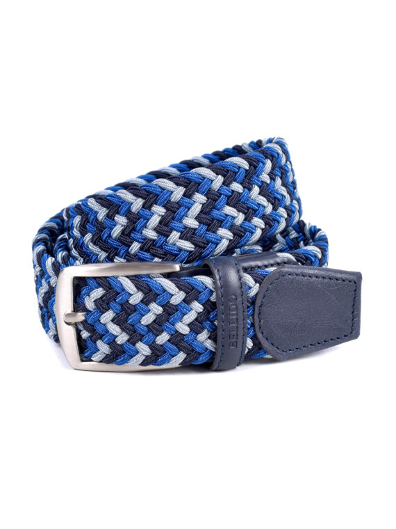 Cinturón trenzado textil en Color Azules / gris
