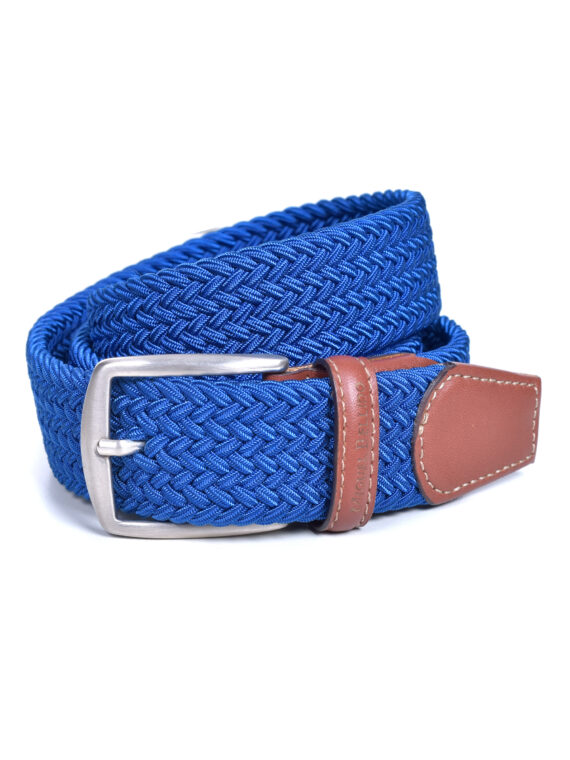 Cinturón trenzado textil en Color Azul Índigo